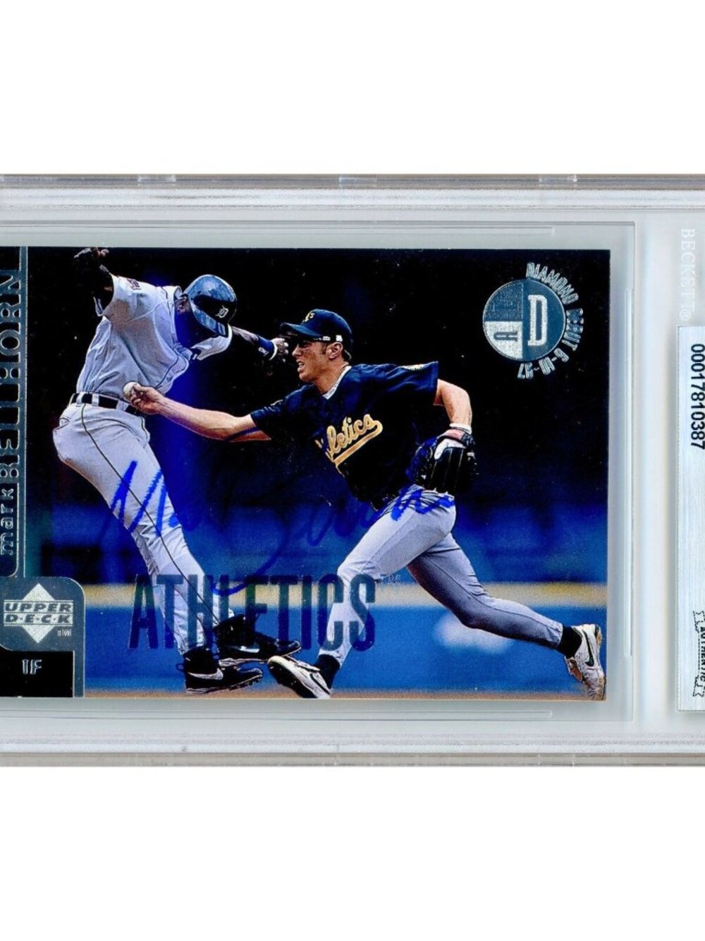 Mark Bellhorn Signed 1998 Upper Deck Diamond Debut #177 Athletics BAS Slab Auto